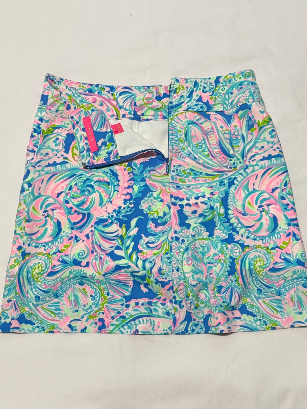 Lilly Pulitzer Jonas Skort Size 4 Blue Pink Paisley Floral Stretch Golf Preppy